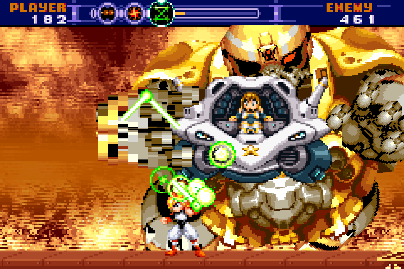 Gunstar Super Heroes uses rotated and mosaic sprites