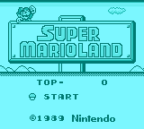 Super Mario Land title screen in INDIGLOⓡ